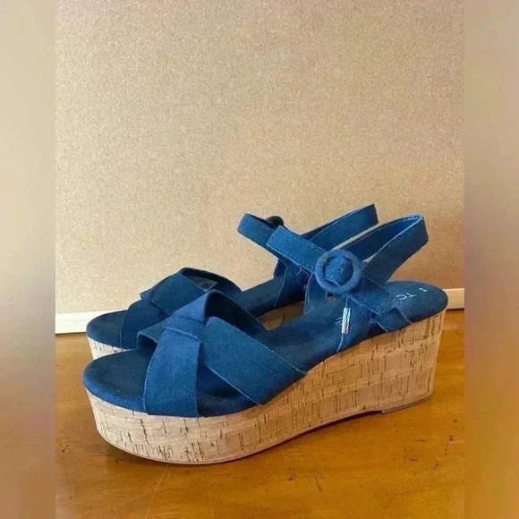 TOMS Majolica wedge sandals 9W never worn - Picture 5 of 8